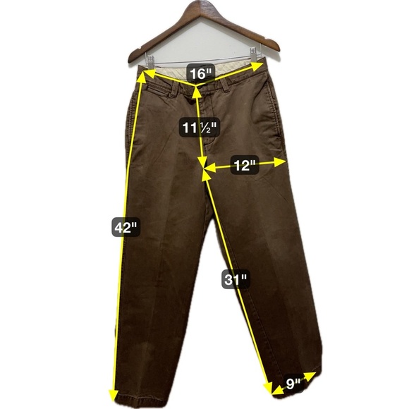 Lands’ End Canvas 1963 Men Pants - Brown Relaxed Fit Straight (EUC,Size 31x32) - Picture 3 of 13